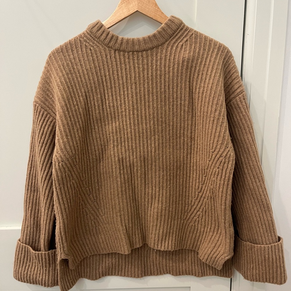 Ganni Wool Ribbed Crewneck Sweater
